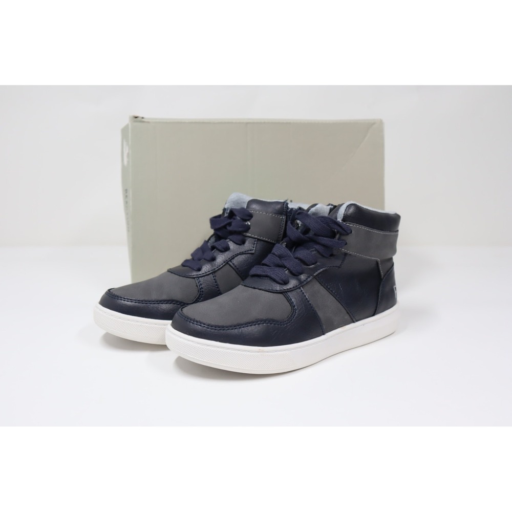 Reaction Kenneth Cole Boys Liam High‎ Top Sneakers - Navy, Grey - Size 2/13.5